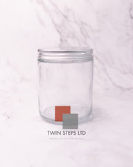 6pcs 250g Clear Tall Pet Jar with Silver Aluminium Lids