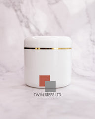 6pcs 500g White Pet Jar with Gold Strip