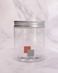 6pcs 200g Clear Tall Pet Jar With silver Aluminium