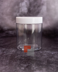 6pcs 300g Clear Pet Jar with White Lids