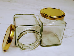 250ml square glass jars