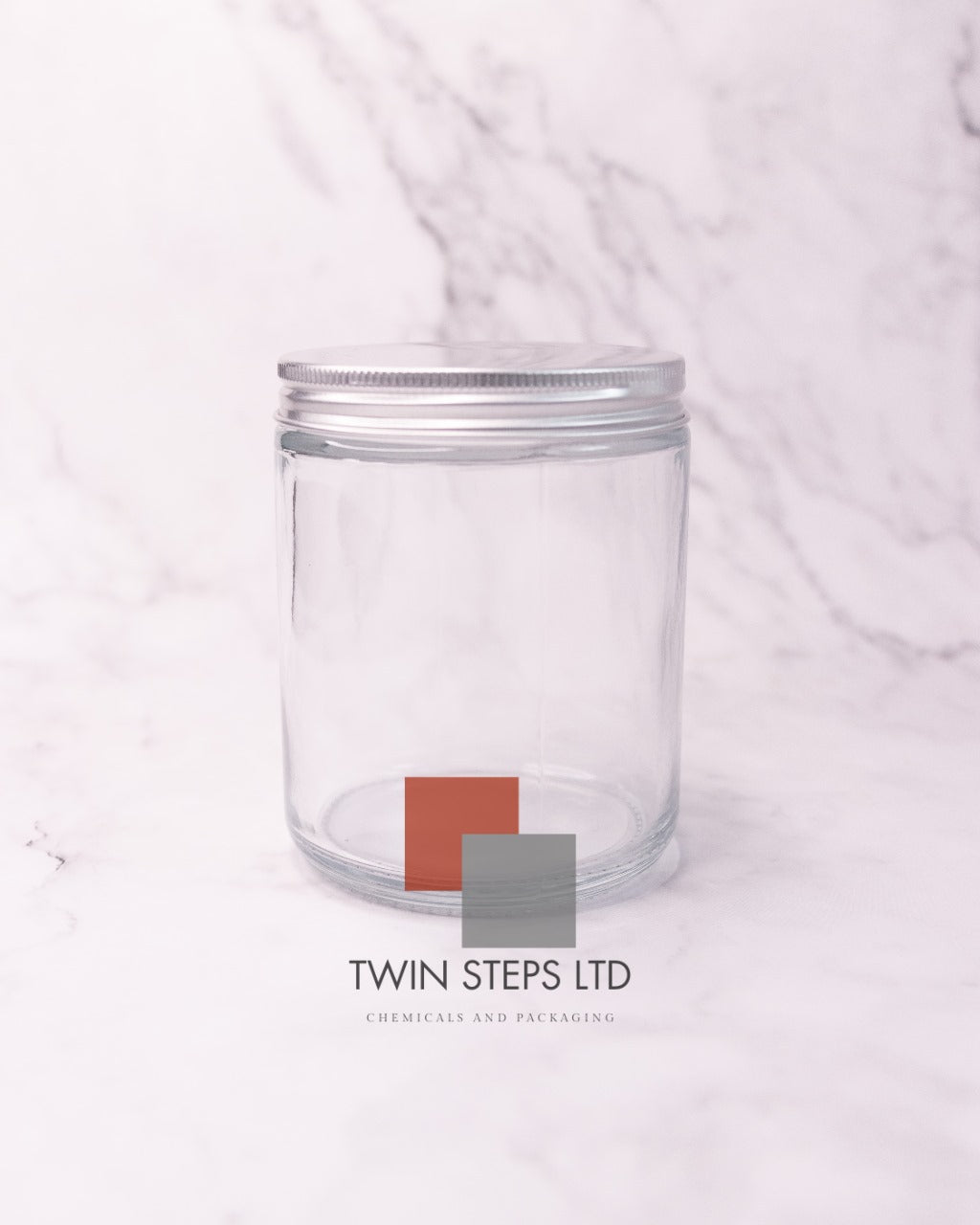 6pcs 250g Clear Tall Pet Jar with Silver Aluminium Lids